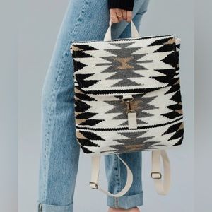 Cream and Black Aztec Backpack - New Boutique Item